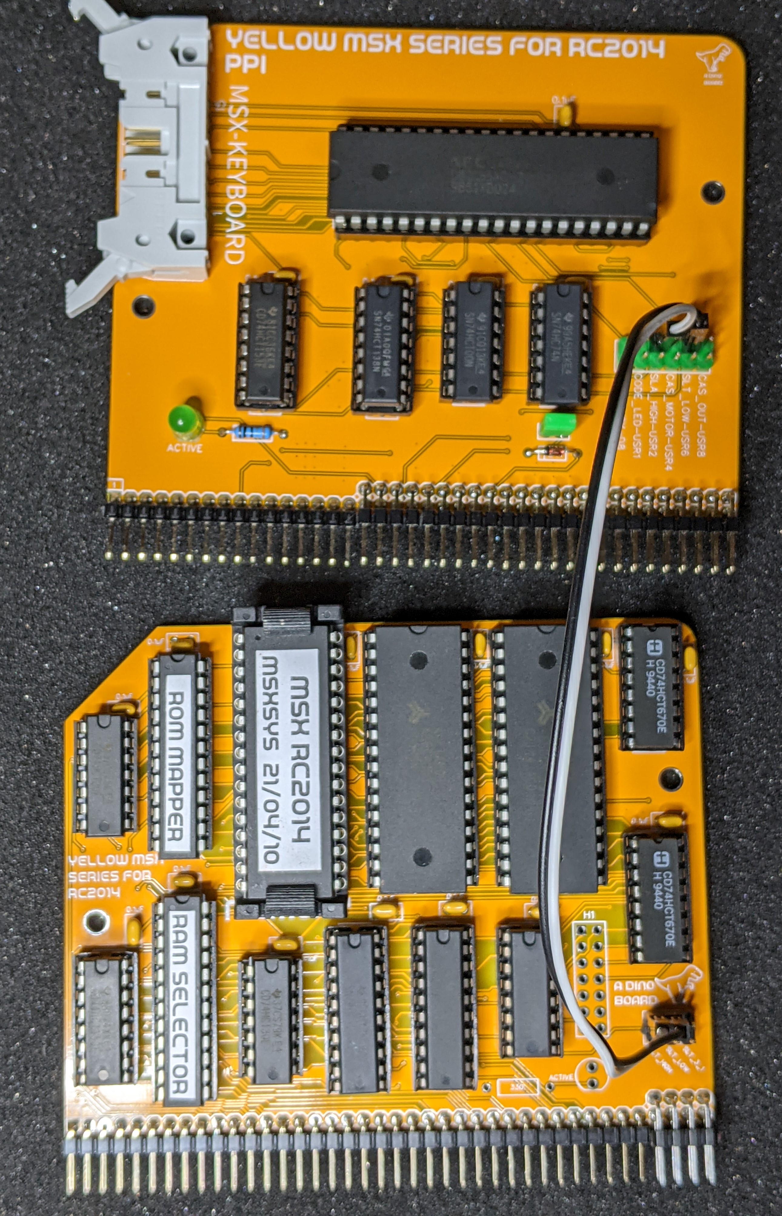 Image showing external wiring mapping the 2 boards (Old revision)